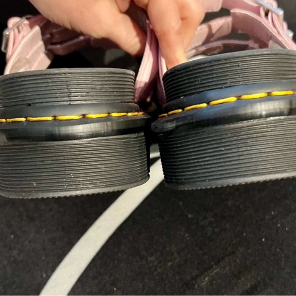NWOB Dr. Martens Blaire Pink Triple Strap Sandals with Black Sole - Picture 4 of 7